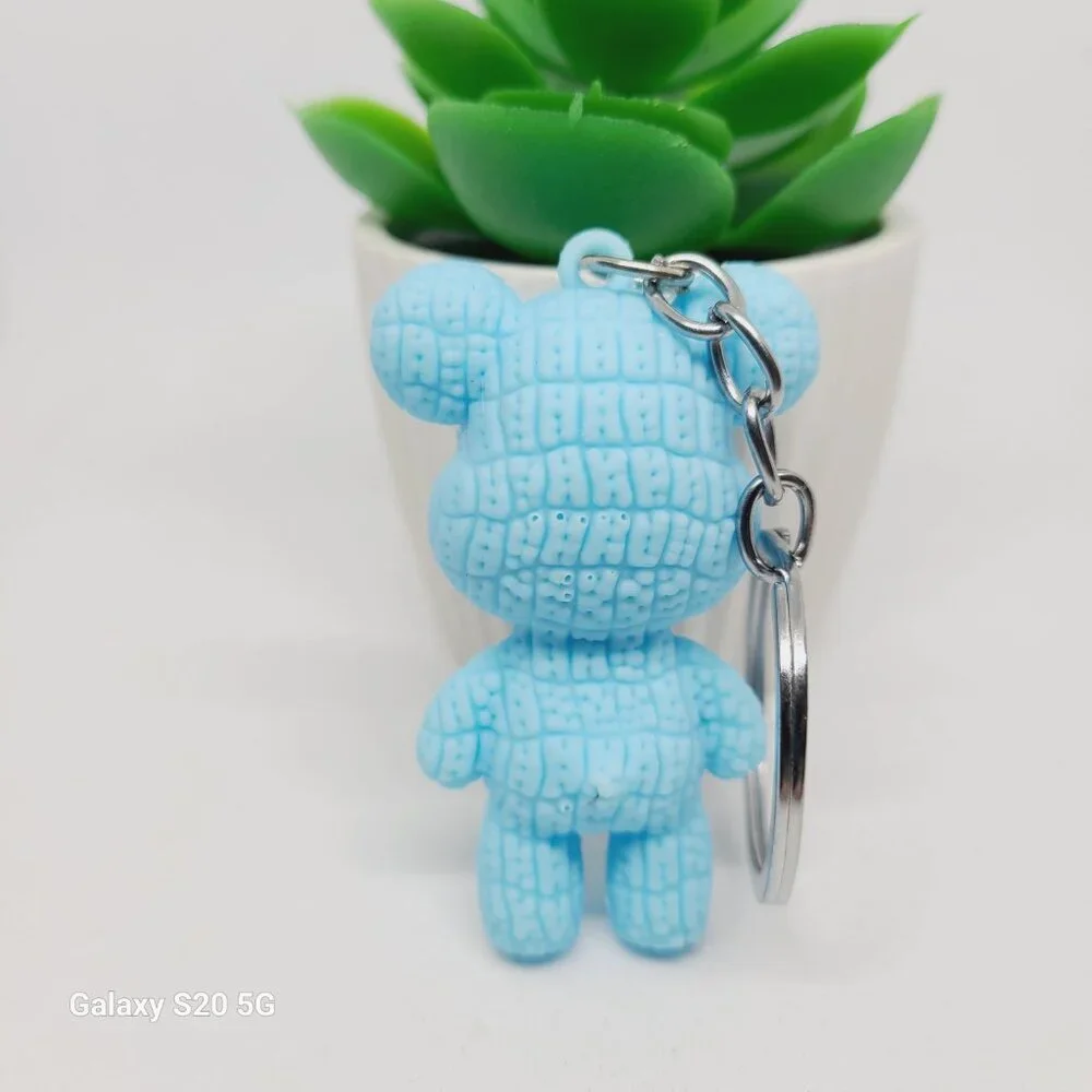Sweet Little Sky-Blue Teddy Bear Keychain NWOT Women's / Girls Home Keys Gifts - Picture 2 of 4